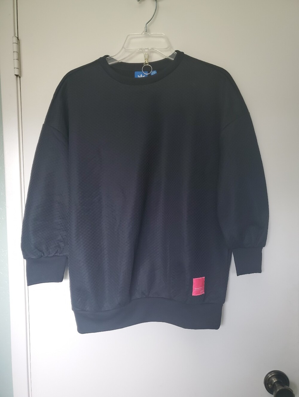 Adidas Equipment Girls Black 3/4 Sleeve Athletic Top Sz 14-15Y XL